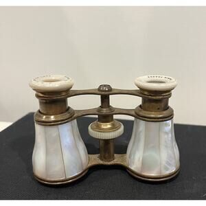 A.S. Aloe Mother of Pearl Opera Glasses Antique Brass Binoculars